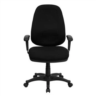 Chaise d'ordinateur de bureau en tissu noir Staff